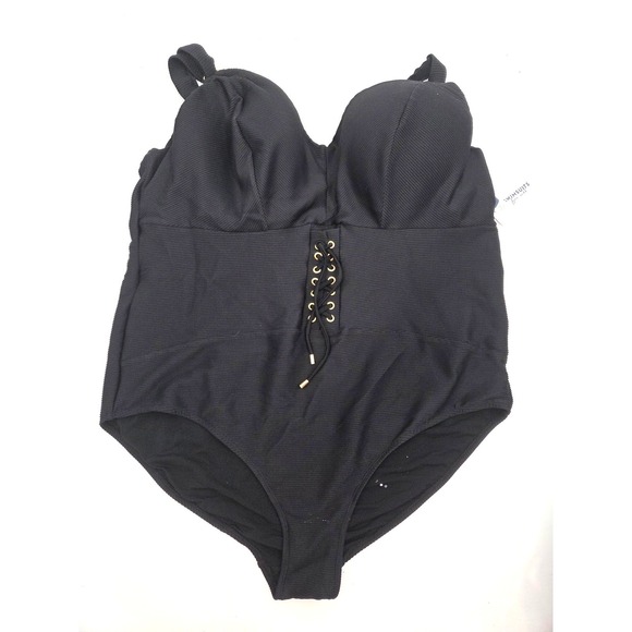 Swimsuits For All Other - SWIMSUITS FOR ALL WOMEN'S ONE PIECE BLACK SWIMSUIT, SIZE 28 Built In Bra